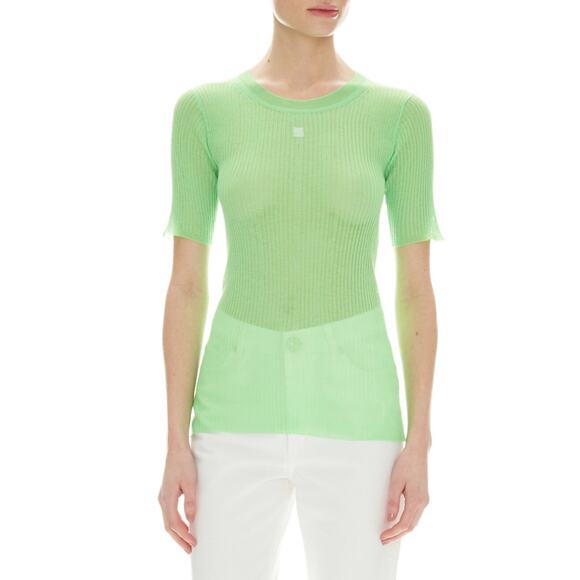 NWOT SANDRO Top Women 3/US 8 Freddy Sweater Tshirt Neon Green - Picture 1 of 7